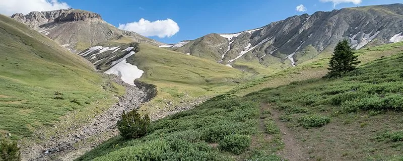 Grassy hills in mountains