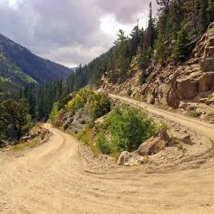 A hairpin turn in the mountains of Rocky Mountain National Park