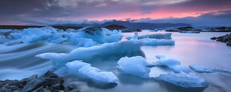Icelandic glacier and water