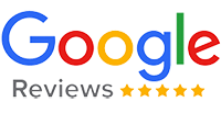 Google logo with 5 star review